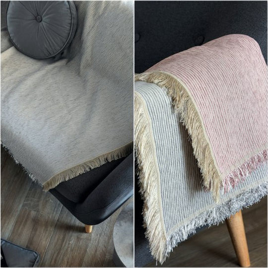Palamaiki Agnes Sofa Throw 2 Seater Chenille 180x250cm Gray
