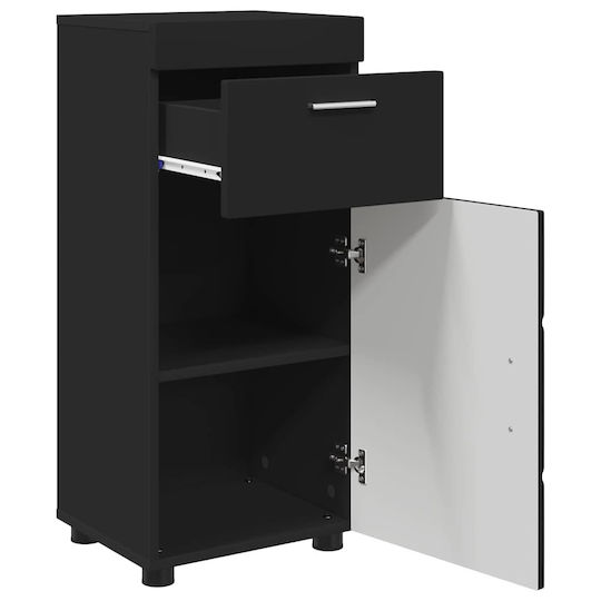 vidaXL Holz Badezimmerschrank B37xT31.5xH82cm Schwarz