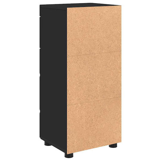 vidaXL Holz Badezimmerschrank B37xT31.5xH82cm Schwarz