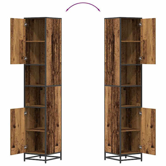 vidaXL Holz Badezimmerschrank B35xT37.5xH188.5cm Braun