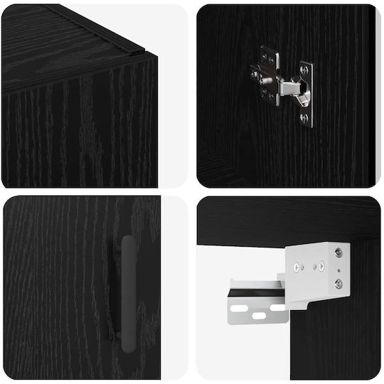 vidaXL Badezimmerschrank B69.5xT34xH90cm Schwarz