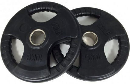 Viking Set of Plates Olympic Type Rubber 1 x 10kg Φ50mm with Handles
