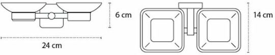 Karag Quattro Wall Mounted Bathroom Accessory Set Glass Silver