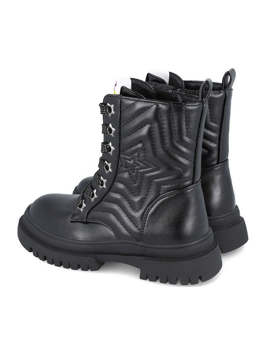 Kids Boots from Patent Leather with Zipper Black