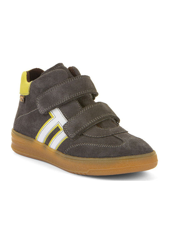 Anatomisch Lederne Kinderstiefeletten mit Klettverschluss Gray