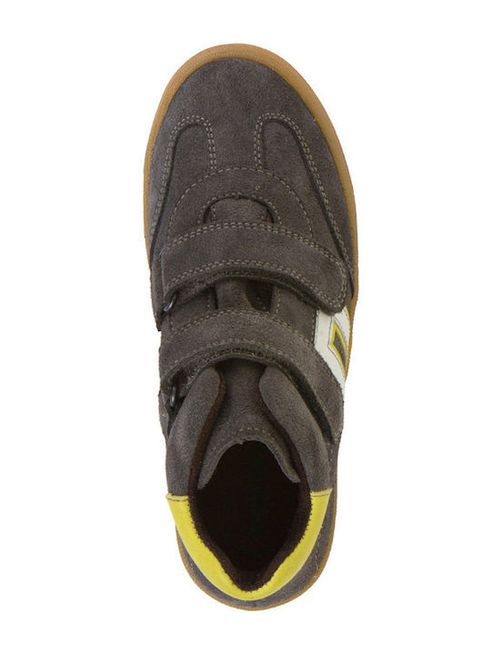 Anatomisch Lederne Kinderstiefeletten mit Klettverschluss Gray