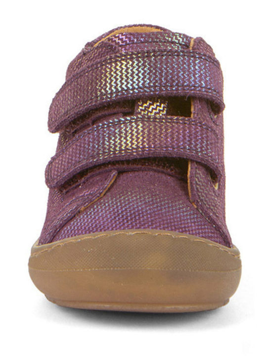 Anatomice Ghete Copii din Piele cu Velcro Violet