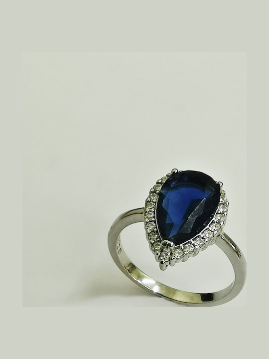 Aris Dentopoulos Jewellery Γυναικείο Δαχτυλίδι με Ζιργκόν από Ασήμι