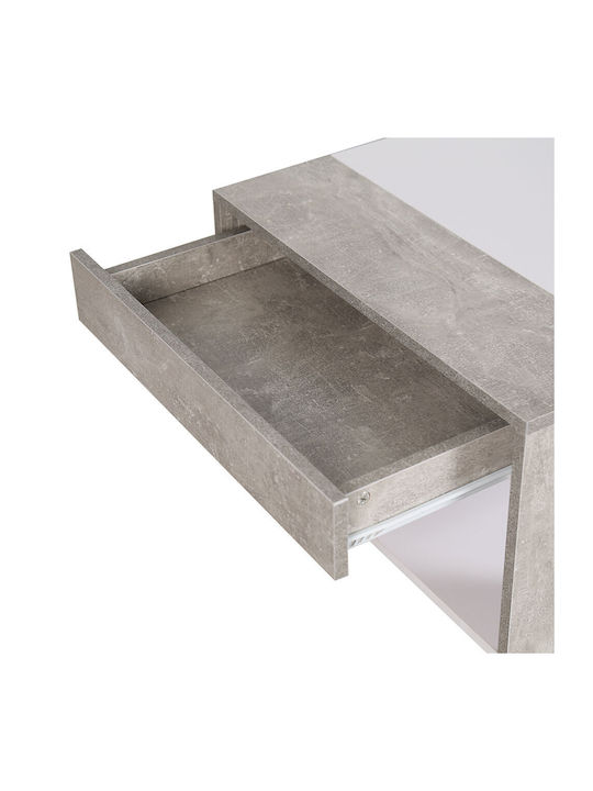 Rectangular Central Coffee Table Wooden with Drawers Gray M100xW58xH44cm