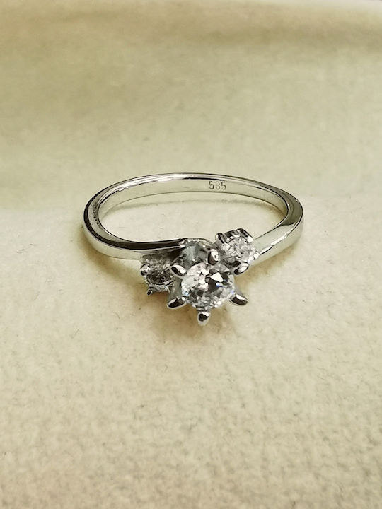Aris Dentopoulos Jewellery Μονόπετρο από Λευκόχρυσο 14K Aris Dentopoulos Jewellery Μονόπετρο από Λευκόχρυσο 14K