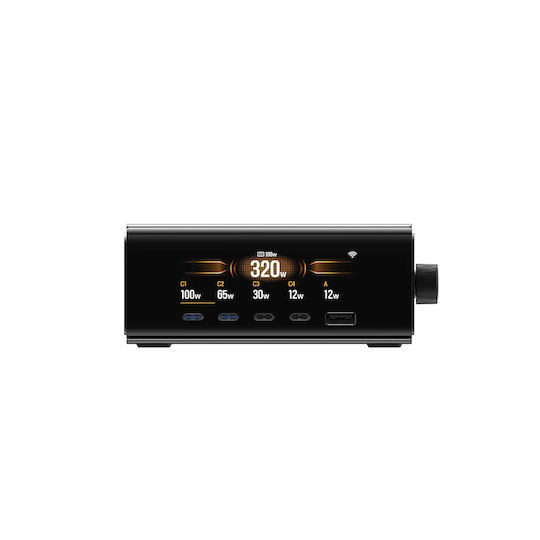 EcoFlow База За Зареждане GaN С USB-A Порт И 4 USB-C Порта 320W Power Delivery В Черен Цвят (RAPID Pro)
