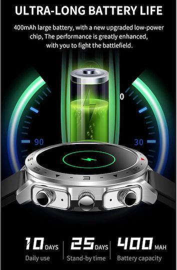 Microwear K95 Smartwatch με Παλμογράφο (Μαύρο)