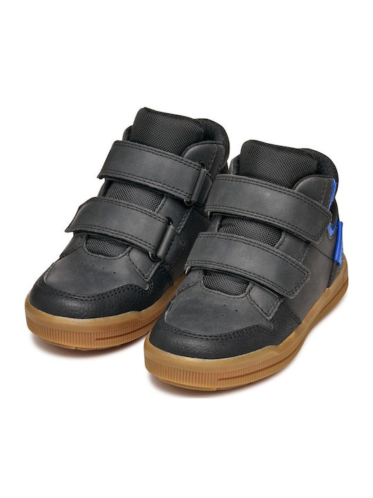 J Arzach Παιδικά Sneakers High Ανατομικά με Σκρατς Μαύρα