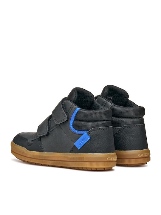 J Arzach Παιδικά Sneakers High Ανατομικά με Σκρατς Μαύρα
