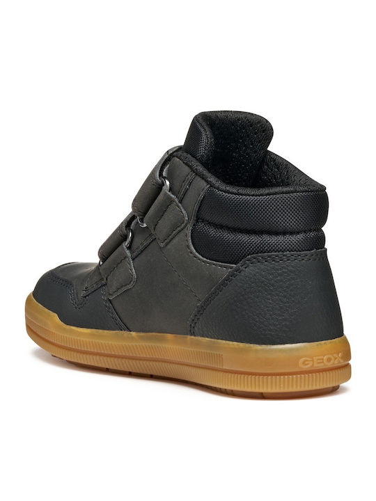 J Arzach Παιδικά Sneakers High Ανατομικά με Σκρατς Μαύρα