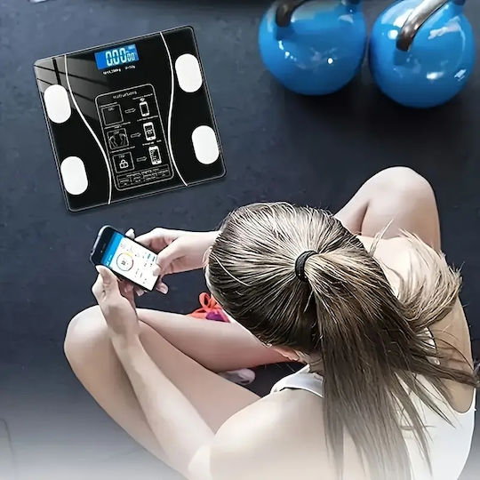 Panora Smart Badezimmerwaage 180kg mit Körperfettmessung und Bluetooth Schwarze 14455