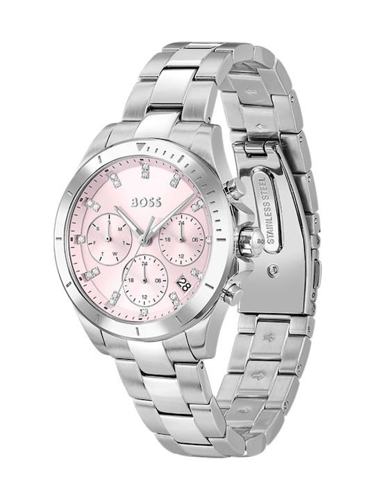 Boss Alley Women's Watch 36mm Chronograph Battery with Silver Stainless Steel Bracelet