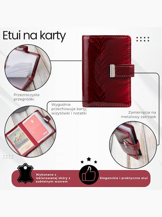 Mic Din piele Portofel de damă Carduri Roșu