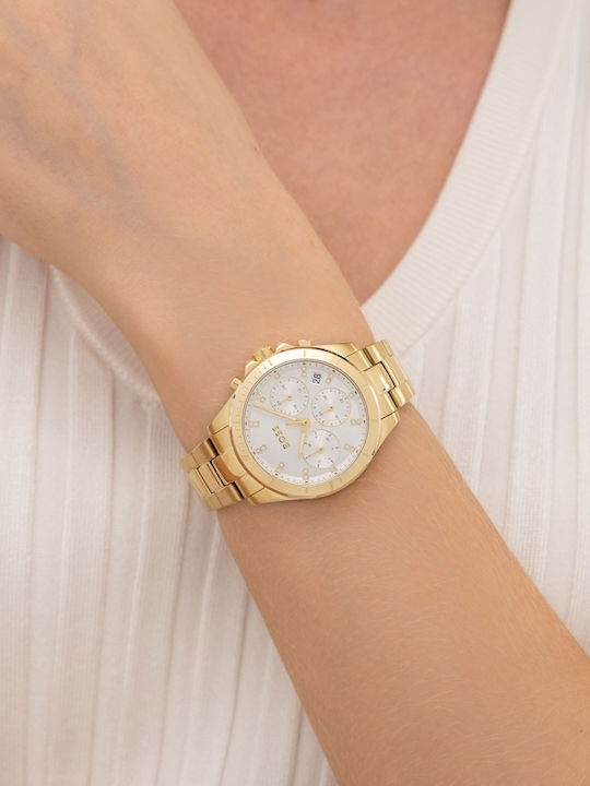Boss Alley Women's Watch with Pink Gold Metal Bracelet