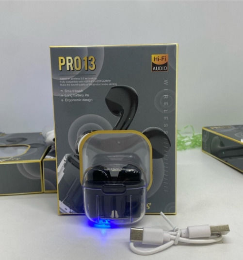 TWS PRO13 In-ear Bluetooth Handsfree Ακουστικά με Θήκη Φόρτισης Μαύρα