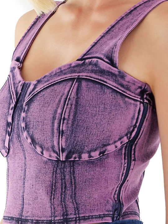 Women's Blouse Corset Sleeveless Purple