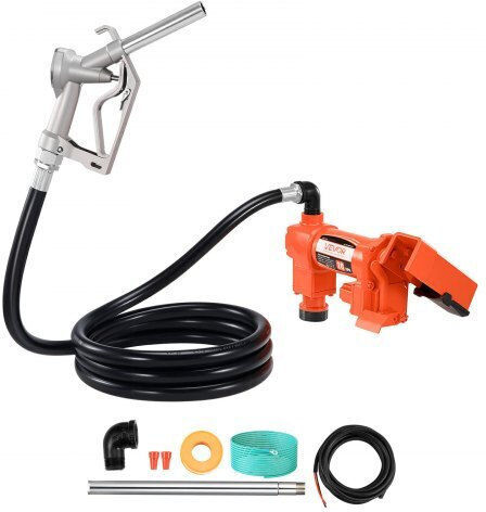 Vevor Fuel Transfer Pump 12v Dc 20 Gpm Hose & Nozzle Gasoline Diesel