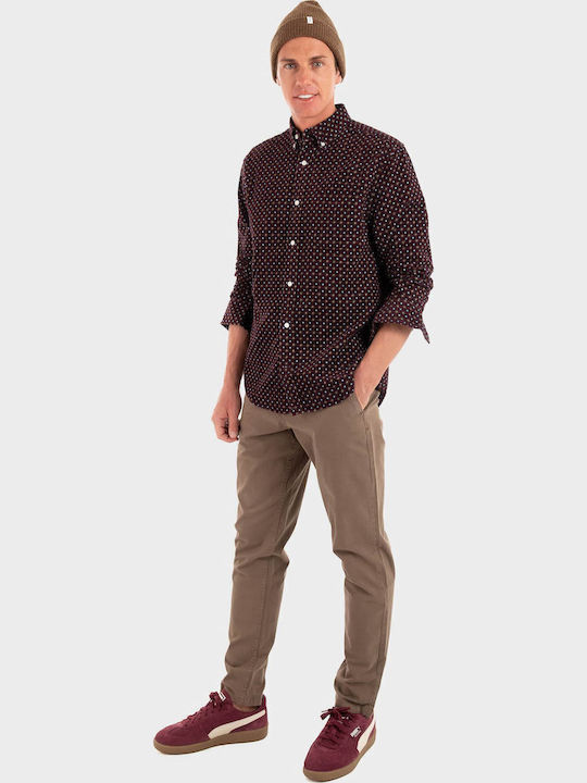 Long-sleeved Corduroy Shirt Bordeaux