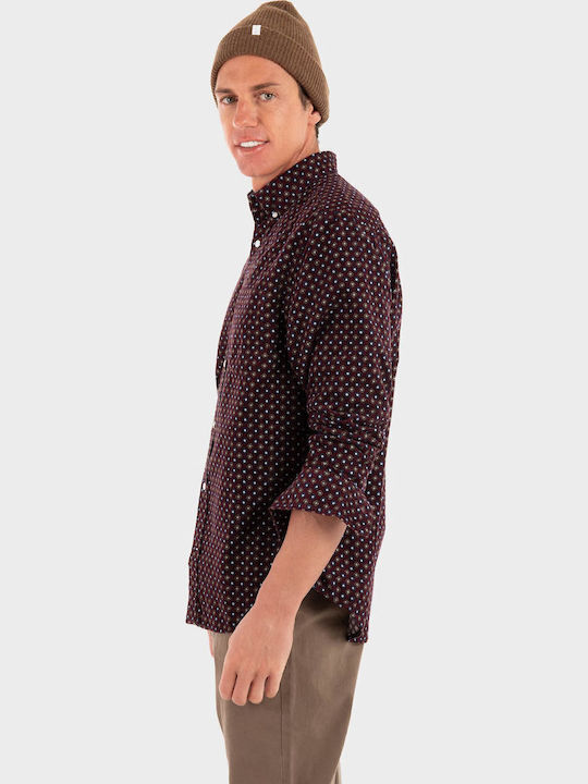 Long-sleeved Corduroy Shirt Bordeaux