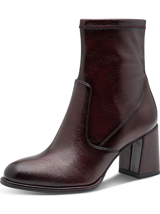 Stiefeletten Damen aus Lackleder Burgundisch