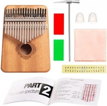 Foxmag24 Instrument Muzical Din Lemn Kalimba 17 Note Accesorii Culoare Lemn Natural