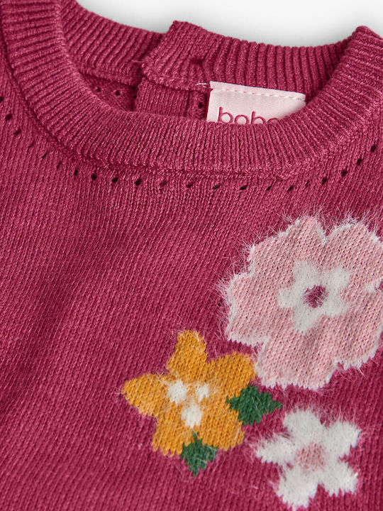 Children's Dress Long Sleeve Knitted Pink
