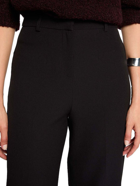 Dama Talie înaltă Tesatura Pantaloni Black
