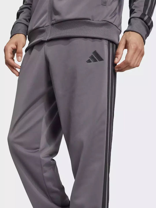 Basic 3-stripes Tricot Лъскав с Ластик Grey/black