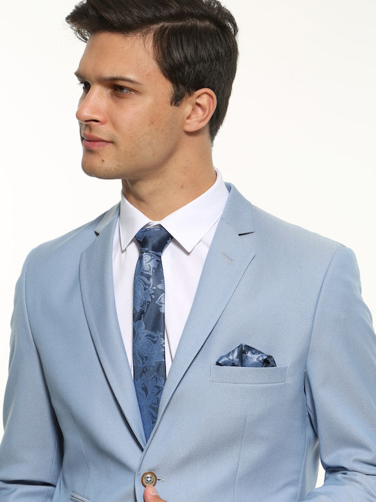 Men's Groom's Suit with Slim Fit Light Blue