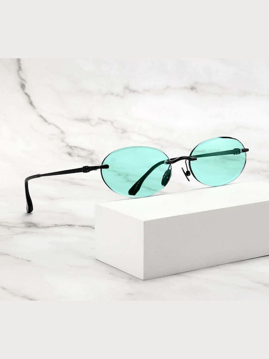 Red Raven Unholy Unisex Sonnenbrille mit Schwarz Gestell und Türkis Linse rd-000064-EMERALD-54716006334798