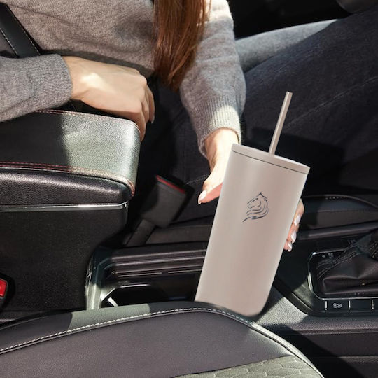Cool'NMore Ποτήρι Θερμός Ανοξείδωτο BPA Free 600ml Tan με Καλαμάκι
