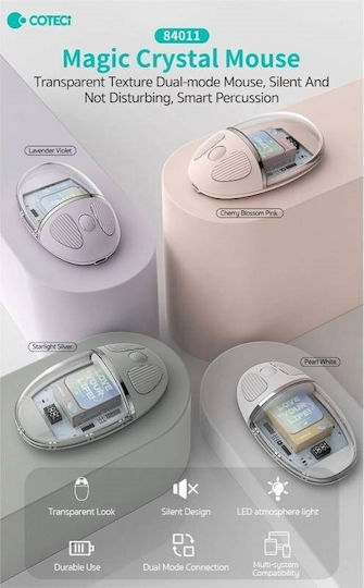 Coteci 84011 Magic Crystal Ασύρματο Bluetooth Ποντίκι Ροζ