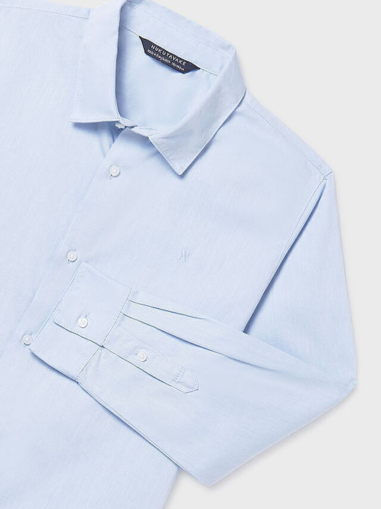 Kids One Color Shirt Long Sleeve Light Blue