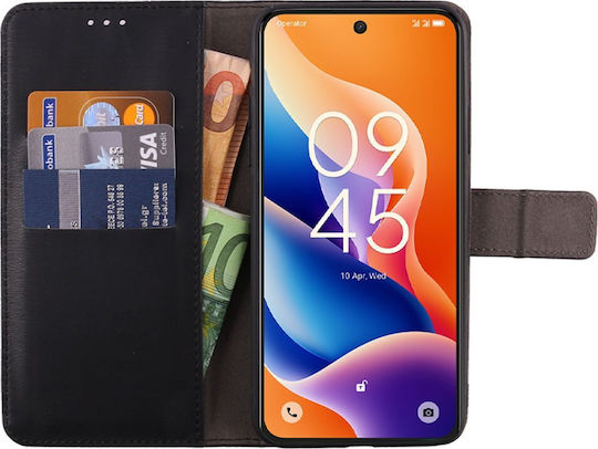 Volte-Tel Книга Изкуствена кожа / Силикон Черен (TCL 605, TCL 60 SE)