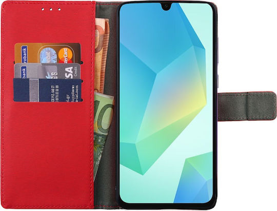 Volte-Tel Book Synthetic Leather / Silicone Red (Oppo A17)