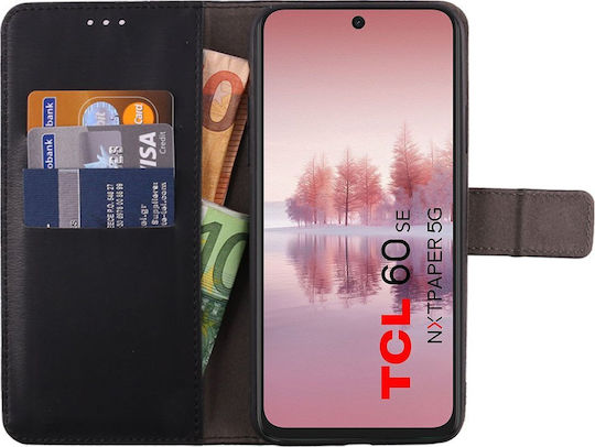 Volte-Tel Book Synthetic Leather / Silicone Black (TCL 60, TCL 60 SE, TCL 60R)