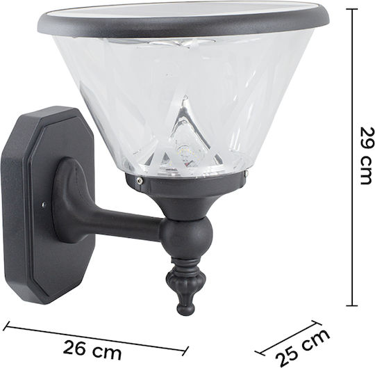Rixme Wall Mounted Solar Light Traffic light Warm to Cool White with Remote Control IP67 25cmx26cmx29cmcm