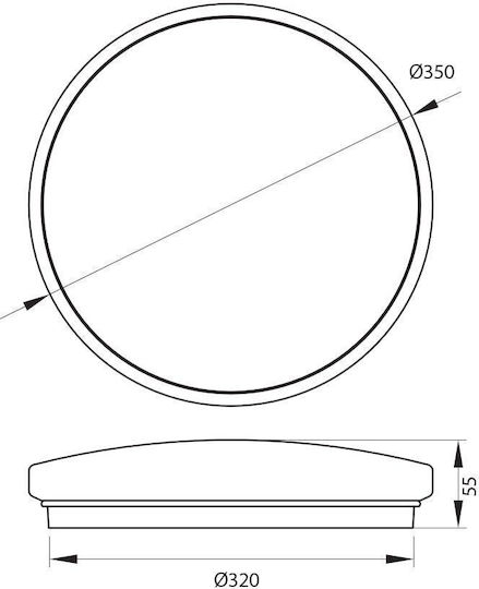 Vivalux Ceiling Mount Light 35cm with Integrated LED