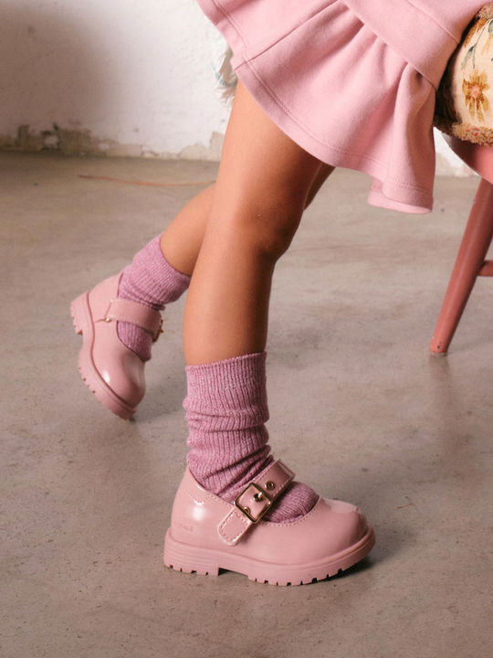 Girls PU Leather Moccasins Pink