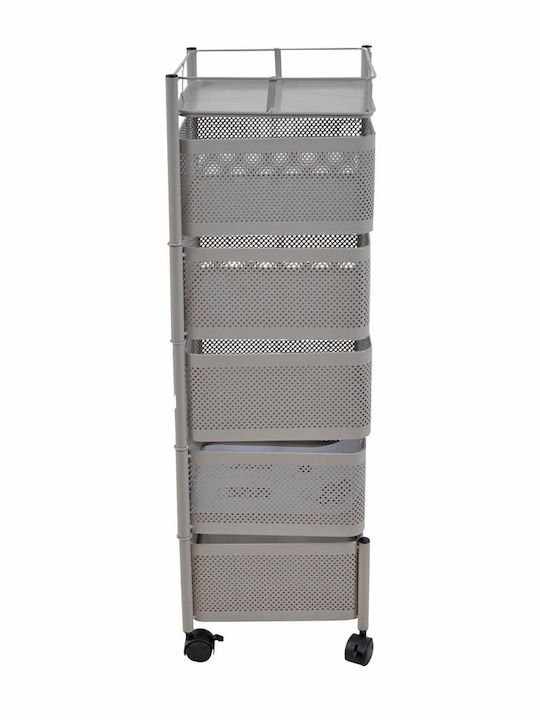 Ankor Metal Kitchen Trolley 5 Tiers Gray 28x28x91cm