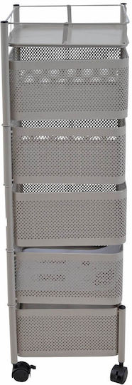 Ankor Trolley Bucătărie Metalic 5 Locuri Gri 28x28x91cm
