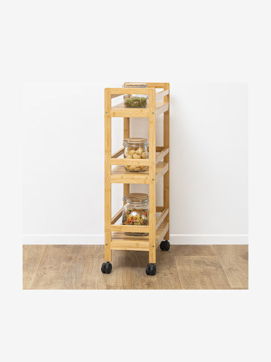 5Five Metallic Kitchen Trolley 3 Tiers Brown 45.3x22x80cm