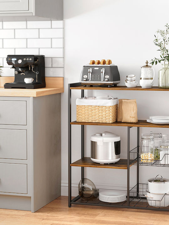 Vasagle Metal Kitchen Rack 4 Tiers Brown 80x35x95cm