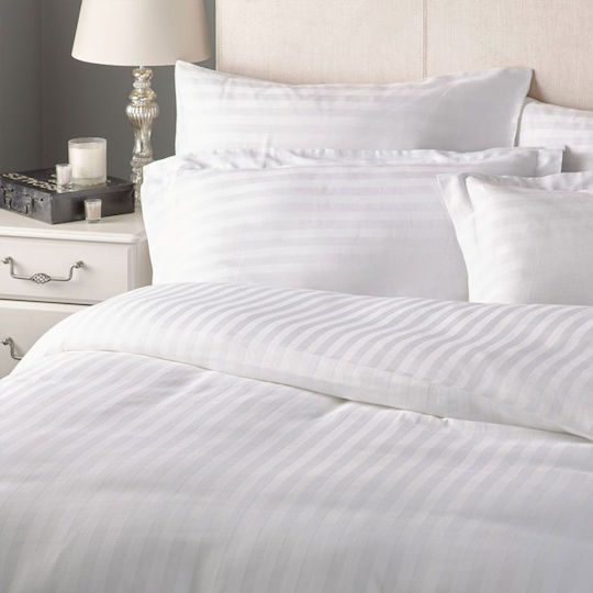 Astron Italy Hotel Duvet Cover Polycotton Striped 200TC 220x240cm