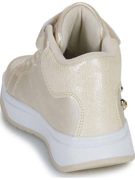 Anatomical Kids Boots with Velcro Beige